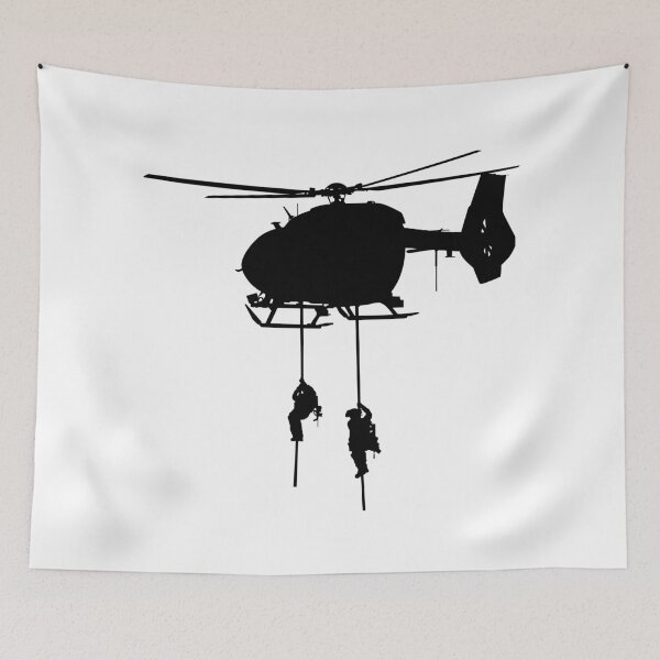 Item preview, Helicopter H 145 M / H145M Air Force, German Air Force, Police Special Forces abseil from helicopter. silhouette designed and sold by Marcin Adrian.