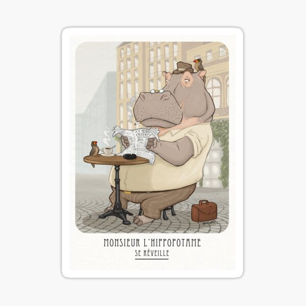 Mr. L'Hippopotame Sticker
