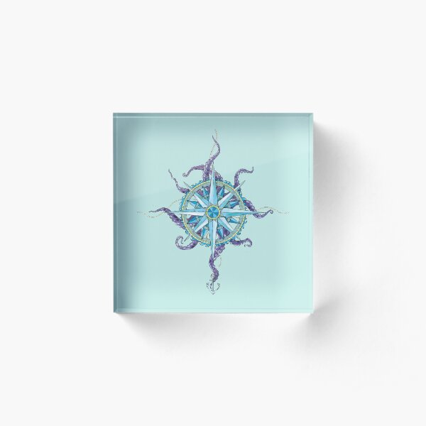 Marine Compass, Live by the Sea Art & Homeware Acrylic Block