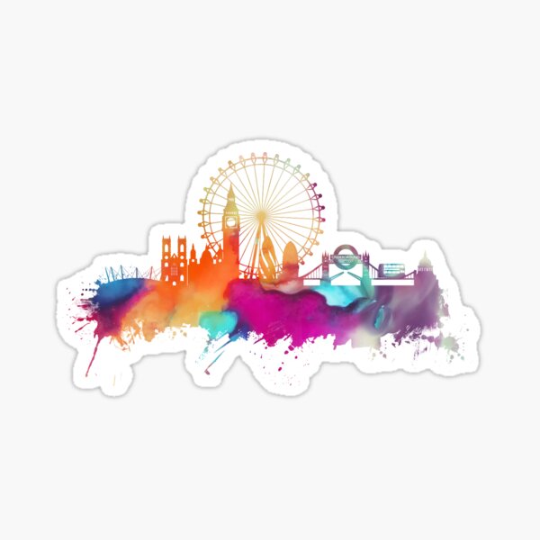 London skyline watercolor Sticker