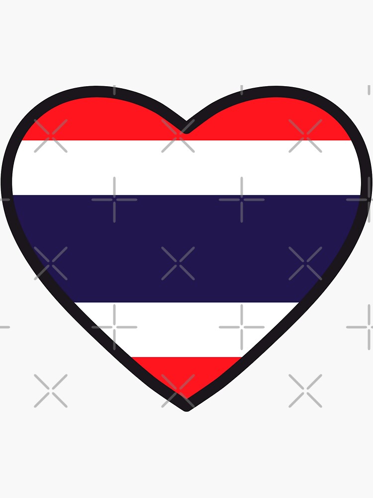"Thailand Thai flag heart" Sticker for Sale by littlehapa Redbubble