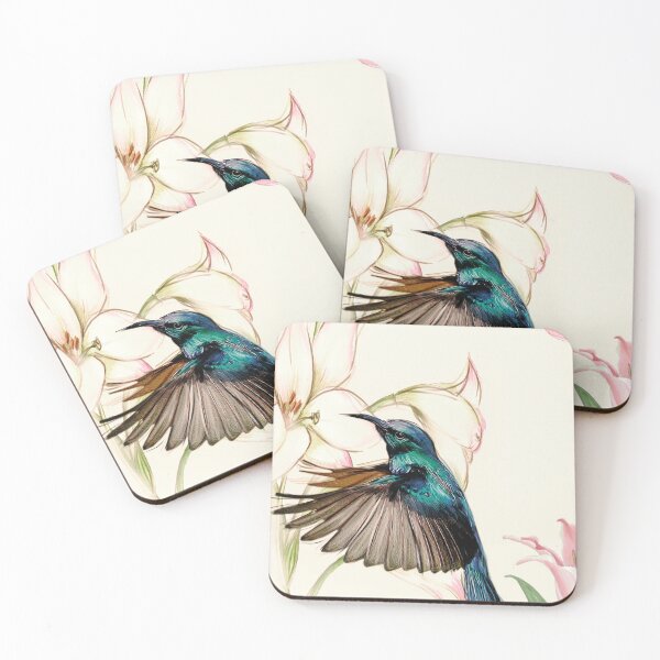 Item preview, Pink Mandevilla and Blue Hummingbird designed and sold by Espinoza Creative.