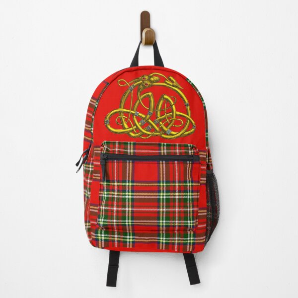 Item preview, GOLD CELTIC DRAGON WITH GEMSTONES IN RED GREEN TARTAN designed and sold by BulganLumini.