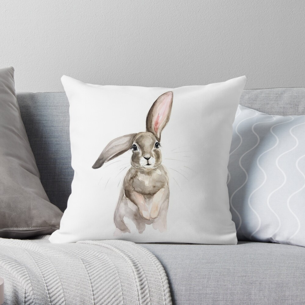 bunny throw pillow