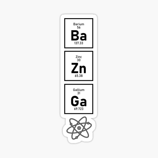 Item preview, Ba Zn Ga periodic table  designed and sold by Flow-Store.