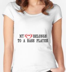 My Heart Belongs to a Bass Player Women's Fitted Scoop T-Shirt