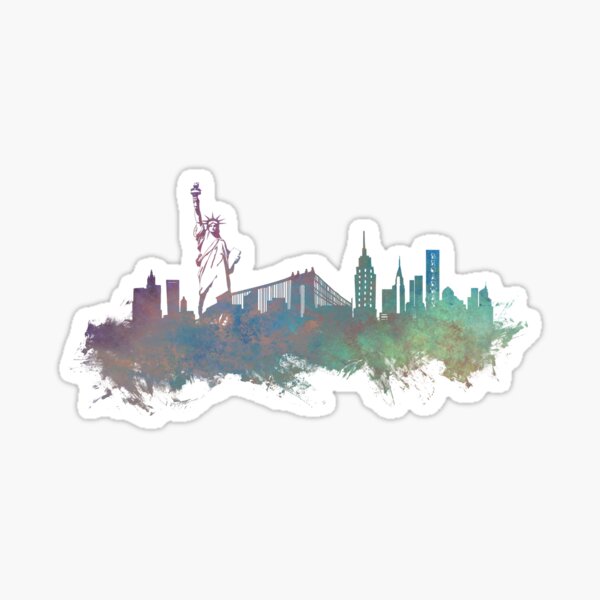 Item preview, New York City skyline green designed and sold by JBJart.