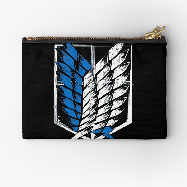 Attack Titan Zipper Pouches Redbubble - attack on titan wings of freedom trenchcoat top roblox