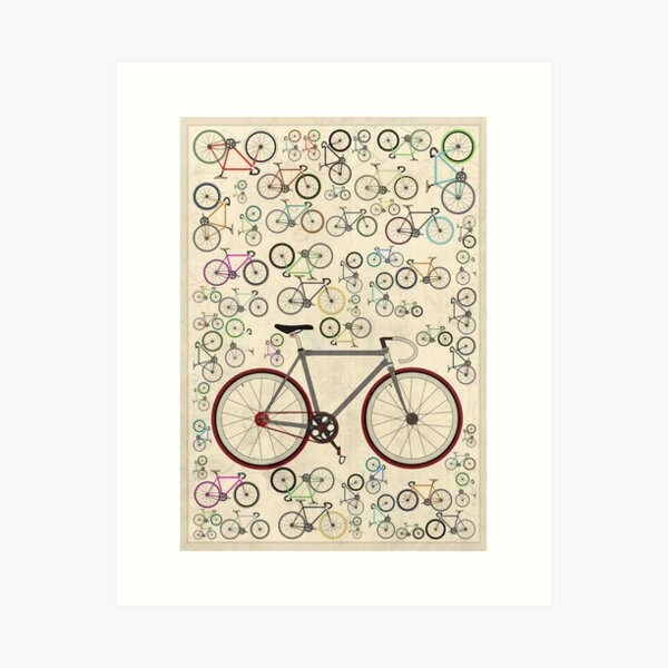Love Fixie Road Bike Art Print
