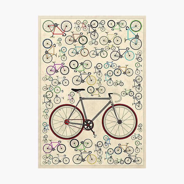 Love Fixie Road Bike Photographic Print