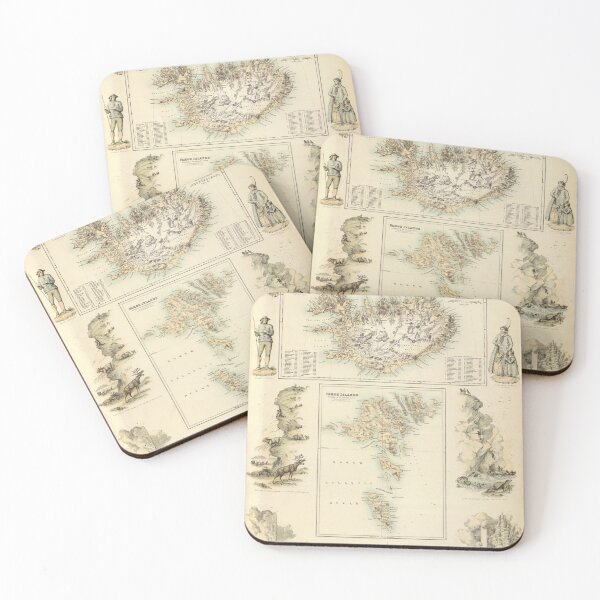Item preview, Vintage Iceland & Faroe Islands Map (1872) designed and sold by BravuraMedia.