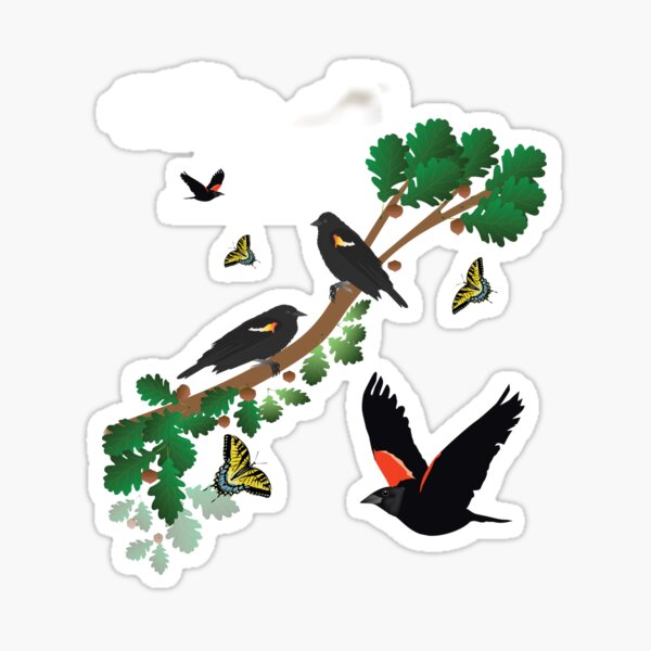 A Cluster of Blackbirds Sticker