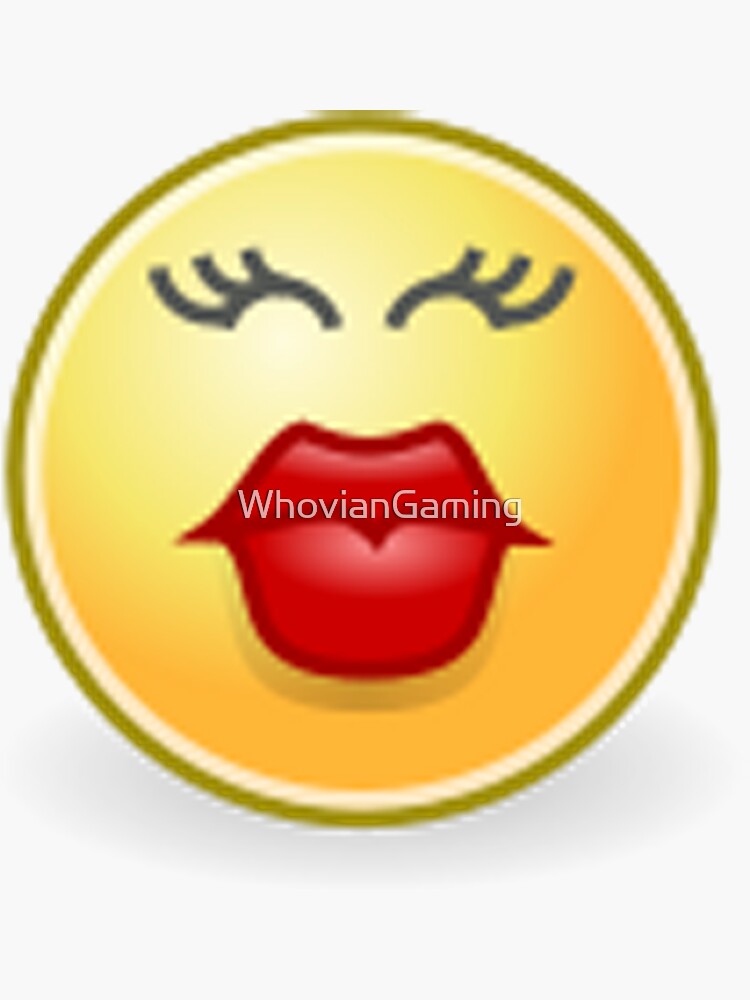 Cute Emoji Kiss Face Sticker For Sale By Whoviangaming Redbubble