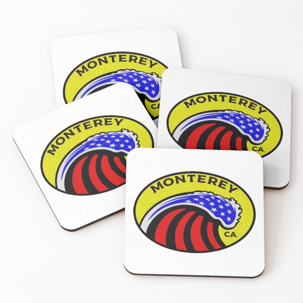 Item preview, Monterey California Surfing Surf Patriotic Wave designed and sold by DESTINATIONS DECAL DOS.