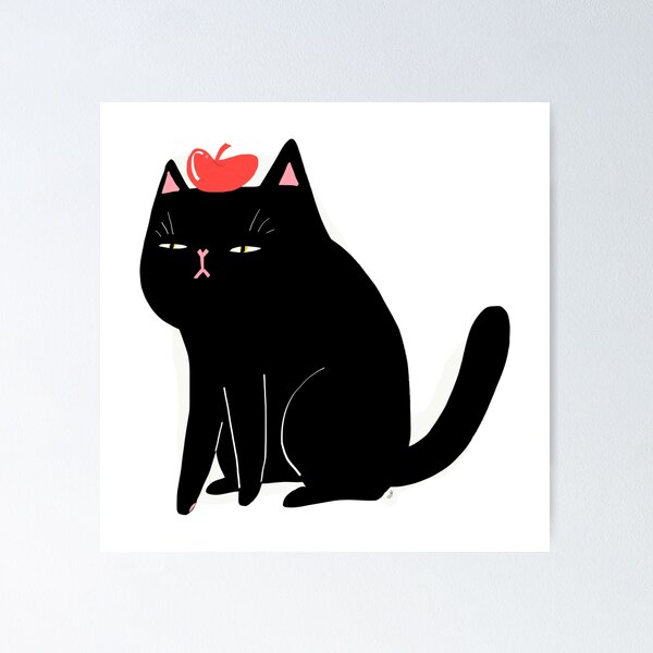Item preview, gato negro con boina ilustración designed and sold by shownuu.