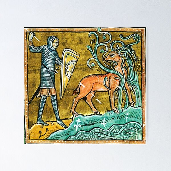 Item preview, Medieval Knight slaying a Stag designed and sold by Vintage Designs +.
