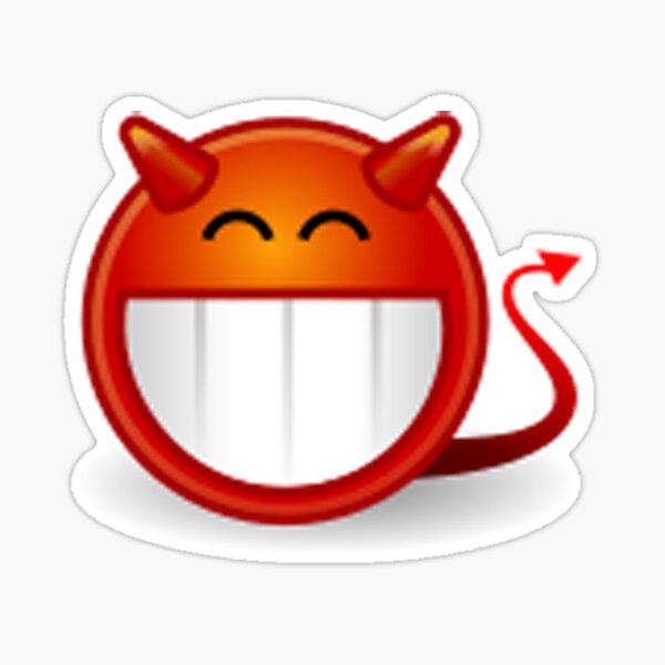 "cute naughty devil face emoji" Sticker for Sale by WhovianGaming