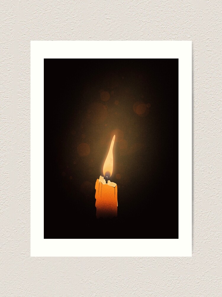 Solo Melting Wax Flickering Candle Art Print