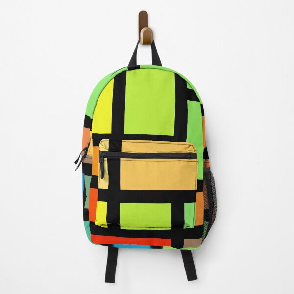 Item preview, Multicolor and Black Lines Rectangular Geometric Block Art Design designed and sold by inquestyle.
