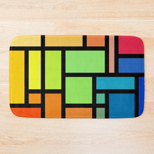 Item preview, Multicolor and Black Lines Rectangular Geometric Block Art Design designed and sold by inquestyle.