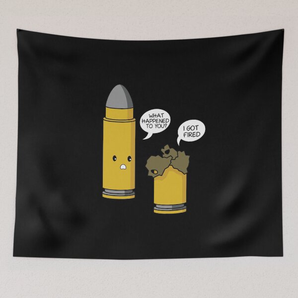 Item preview, Funny Clever Fired Bullet Gun Pun print designed and sold by jakehughes2015.