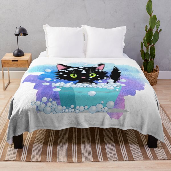 Item preview, Black Kitty Kat Blowing Bubbles designed and sold by jeannierose.