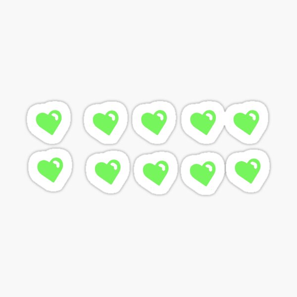 "green heart sticker pack" Sticker for Sale by marissajean8 Redbubble