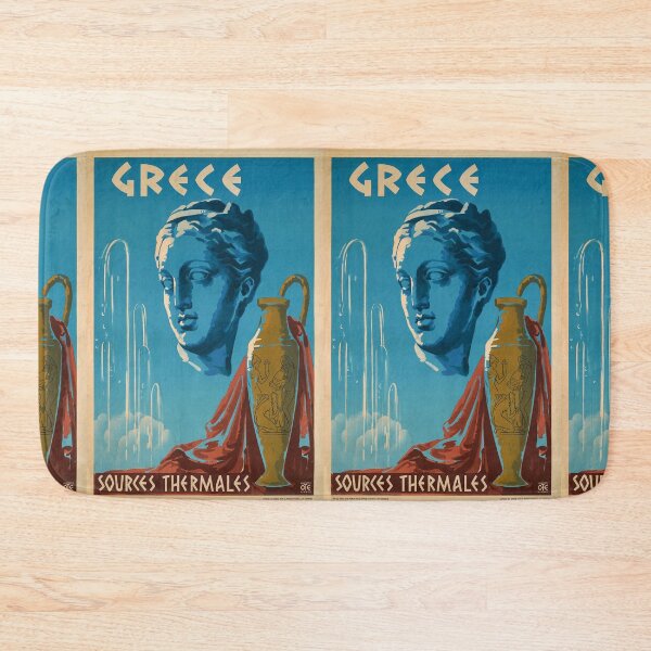 Item preview, Grece Sources Thermales vintage travel poster designed and sold by stickart-marek.