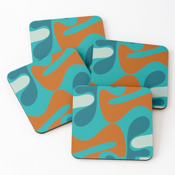 Item preview, Groove Trip Teal Orange Turquoise Abstract Pattern  designed and sold by kierkegaard.