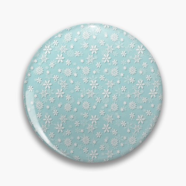 Robin's Egg Aqua Blue Christmas Snow Flakes Pin