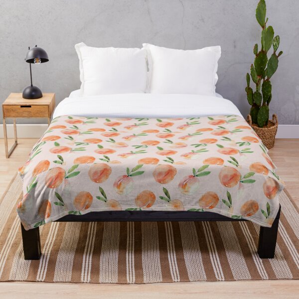 Watercolor Peaches Throw Blanket