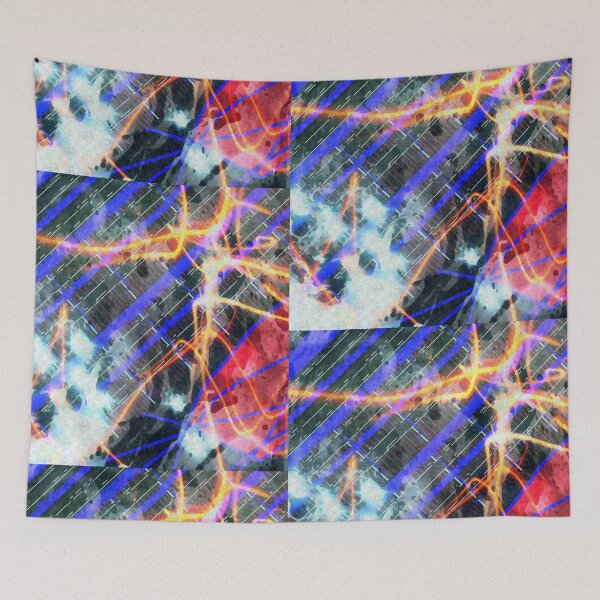 Item preview, Fiery blue red stripes design (cosmos) designed and sold by OSG369.