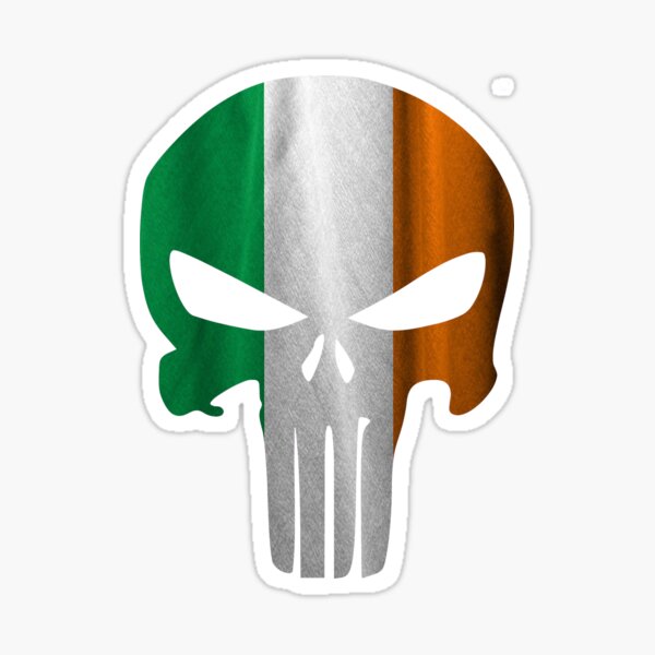 Irland Flaggenschädel Sticker
