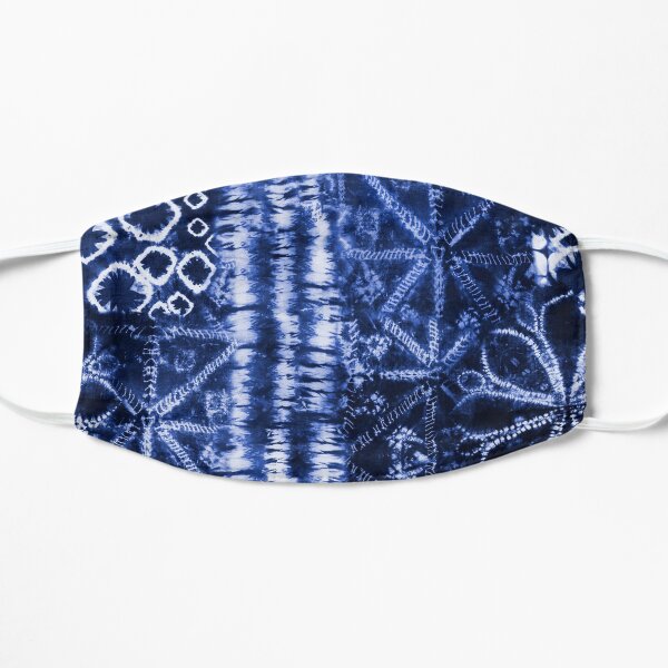 Der dunkelblaue Farbstoff wird mit Blau und Weiß gemischt, um ein Wiederholungsmuster zu erhalten - dunkelblau Flache Maske