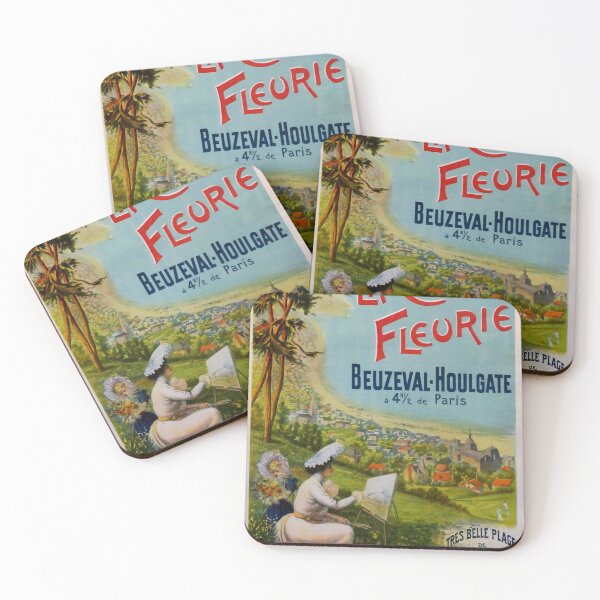 Artikelvorschau, Normandie Cote Fleurique vintage travel poster entworfen und verkauft von stickart-marek.