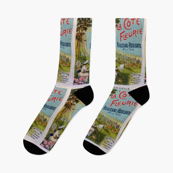 Item preview, Normandie Cote Fleurique vintage travel poster designed and sold by stickart-marek.