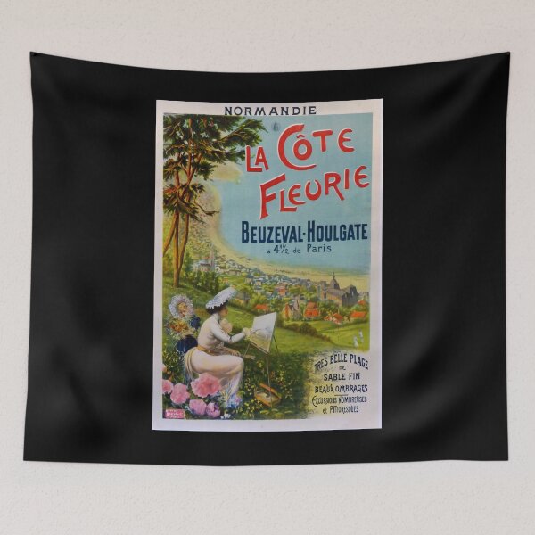 Artikelvorschau, Normandie Cote Fleurique vintage travel poster entworfen und verkauft von stickart-marek.
