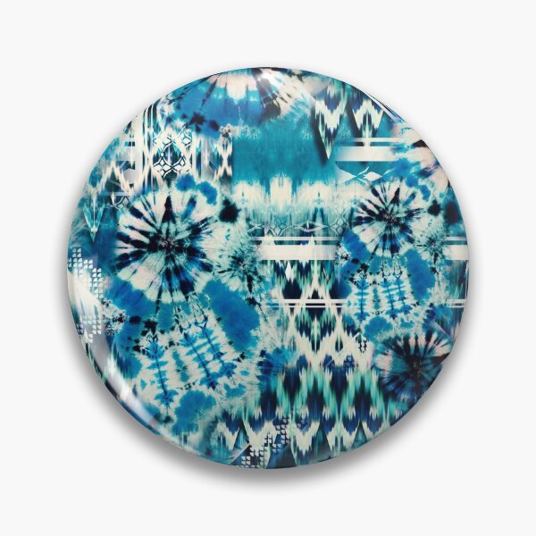 Item preview, Aqua Summer Tie Dye Batik Wax Tie Die Print designed and sold by paperandfrill.