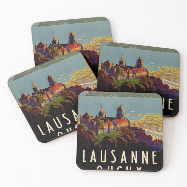 Artikelvorschau, Lausanne Ouchy vintage travel poster entworfen und verkauft von stickart-marek.
