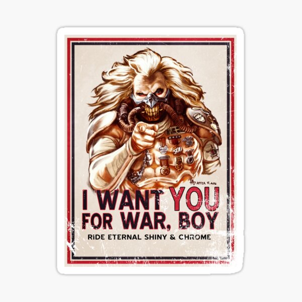 I Want YOU for WAR, BOY (dark colors) Sticker