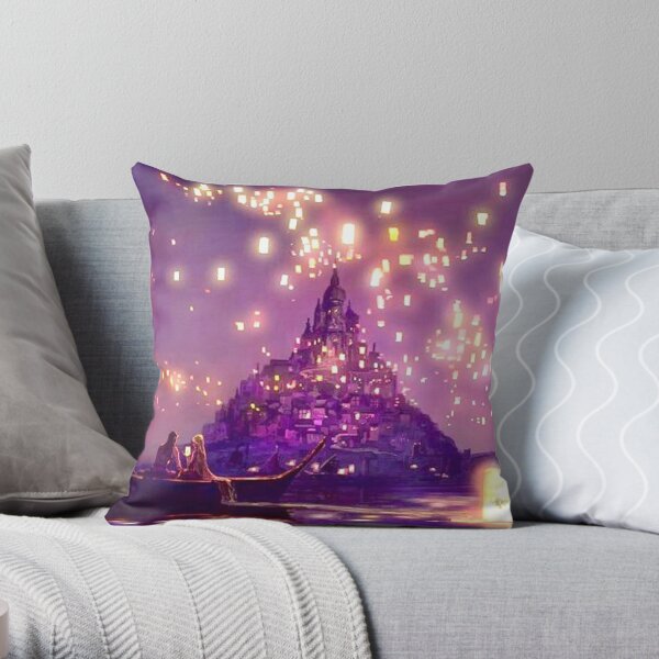 Glowing Castle Print Throw Pillow