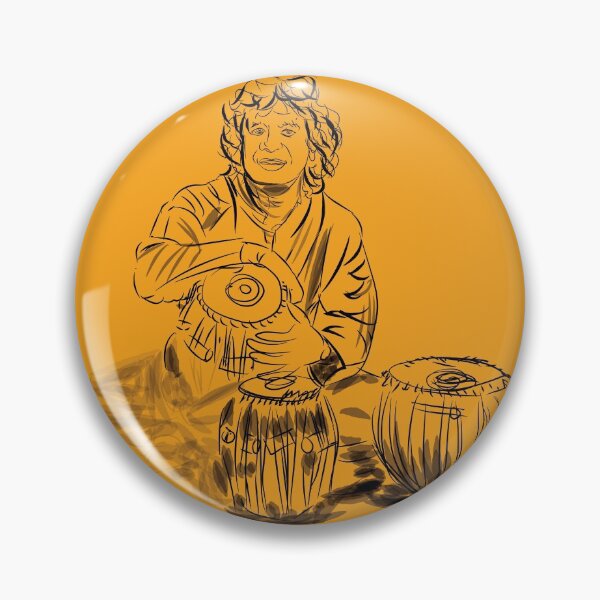 Item preview, portrait of Ustad Zakir Hussain designed and sold by KARTICK DUTTA.