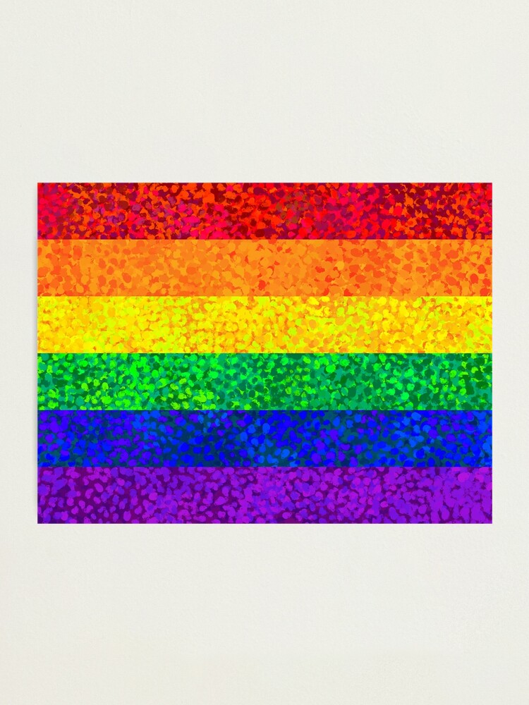 Seurat Inspired Pride Flag Rainbow Stripes Photographic Print For