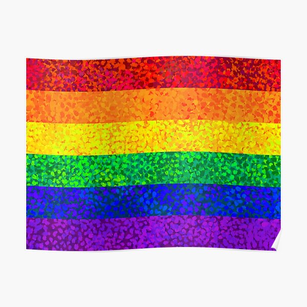 Seurat Inspired Pride Flag Rainbow Stripes Poster For Sale By