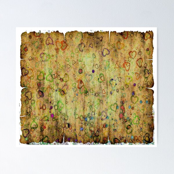 Item preview, Jagered Edge Coffee Dyed Parchment Paper Floating Hearts designed and sold by Hanlar.