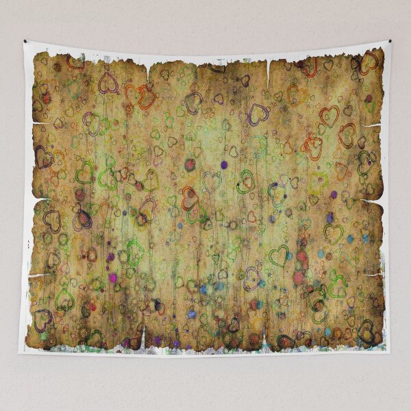 Item preview, Jagered Edge Coffee Dyed Parchment Paper Floating Hearts designed and sold by Hanlar.