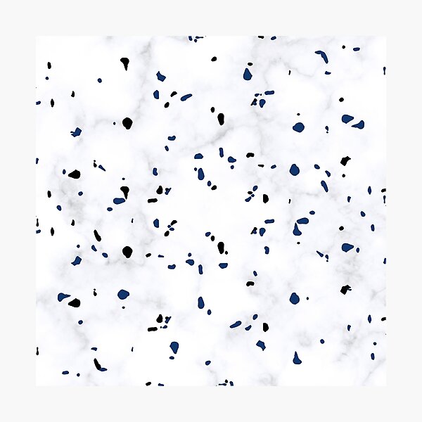 Item preview, Speckled Black And Navy Dotted Marble Print  designed and sold by Easy Breezy.
