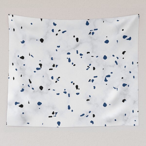 Item preview, Speckled Black And Navy Dotted Marble Print  designed and sold by Easy Breezy.