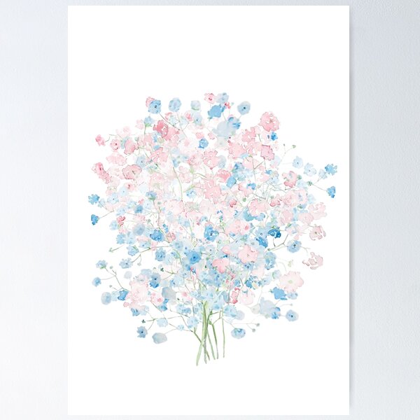 light pink and blue Baby Breath Bouquet gypsophila