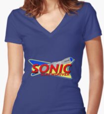Sonic Women's Fitted V-Neck T-Shirt